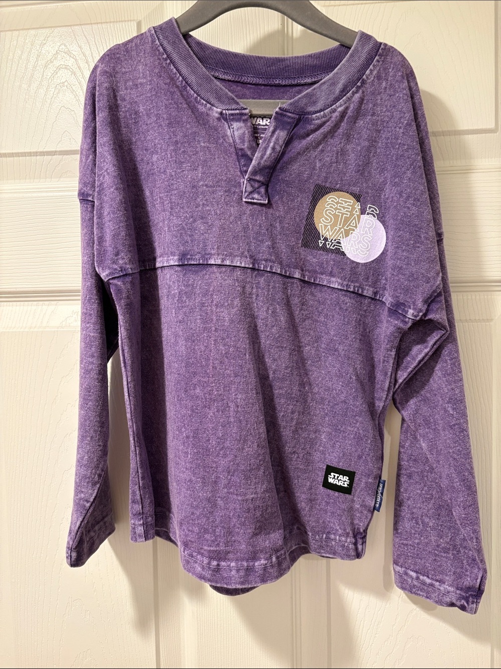 Disney Star Wars Jersey Purple Mineral-Wash Kids Long Sleeve Top